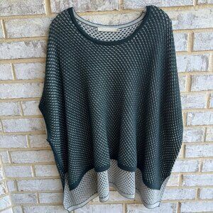 One Grey Day Wool Blend Poncho Sweater Women's Size S.